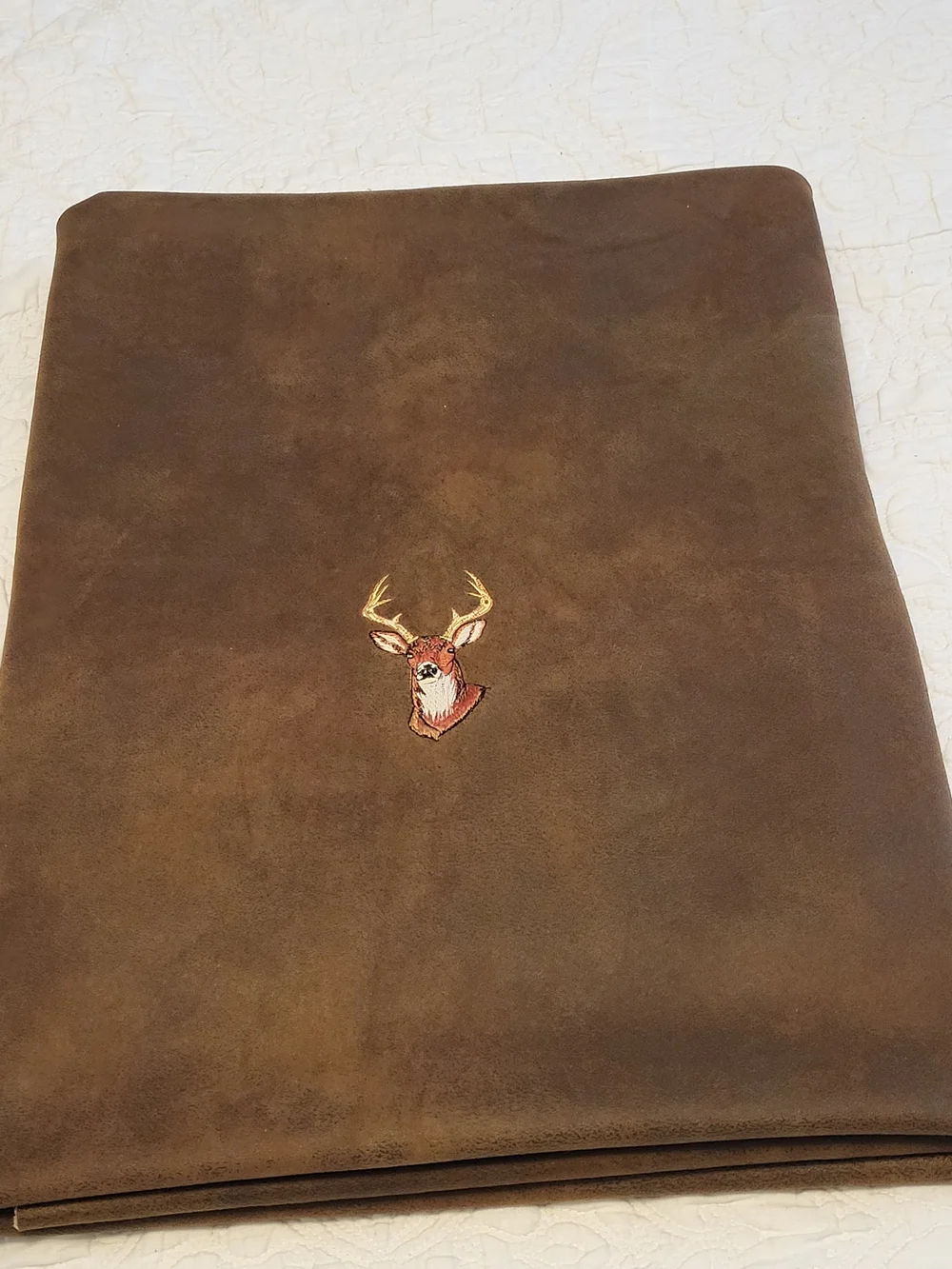 Brown Deer Embroidered Throw Blanket - Classic Cabin Accent